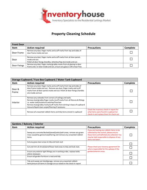 cleaning report template word